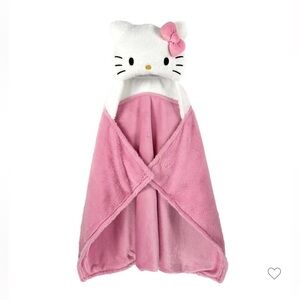 Hello Kitty Pink and White Hooded Blanket